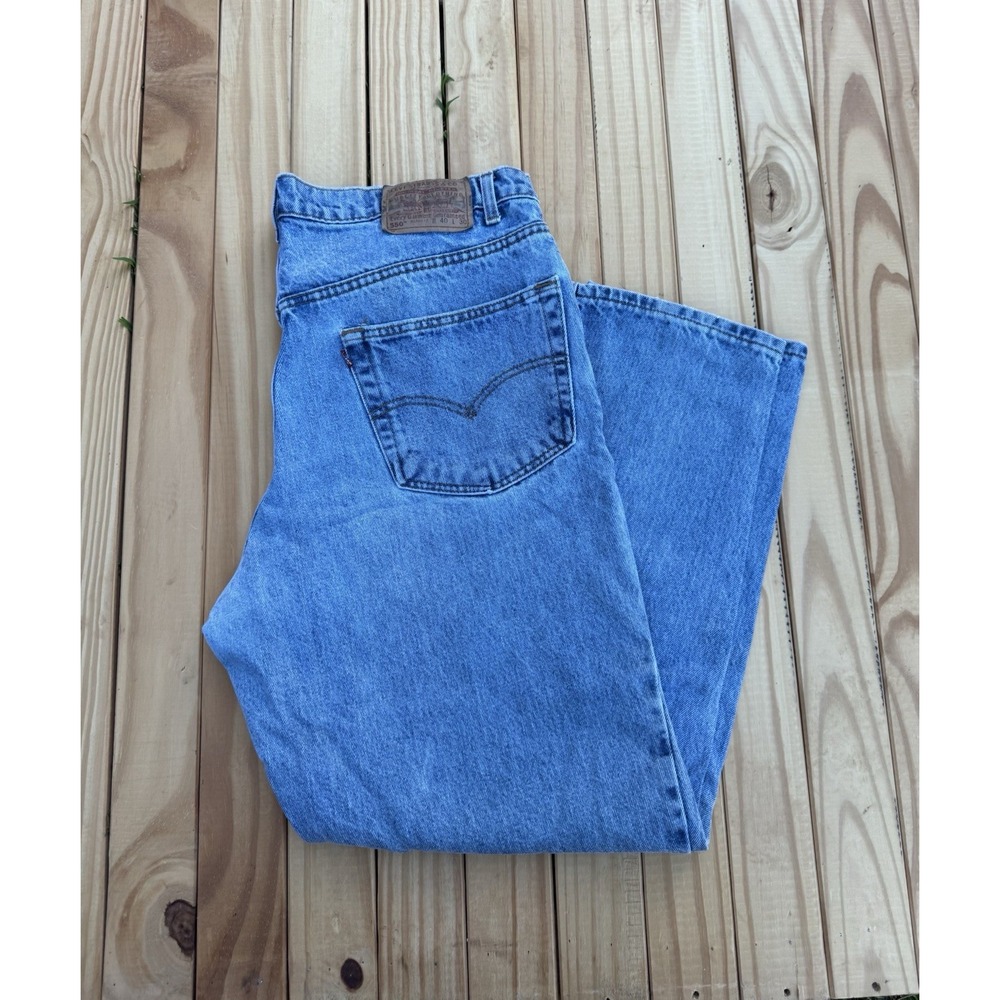 Vintage 1998 Levi's 550 Relaxed Fit USA Denim Jeans Red Tab 40x30